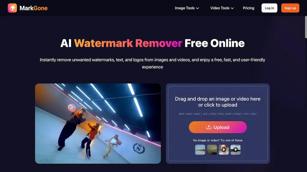 Remove Watermark - MarkGone AI tool screenshot