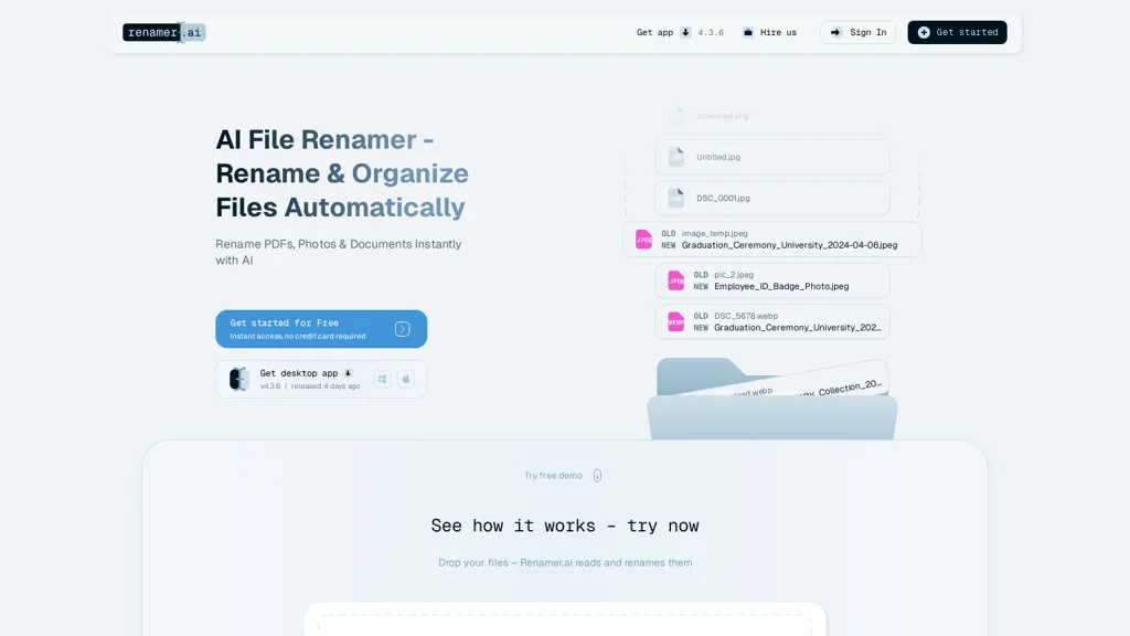 Renamer.ai AI tool screenshot