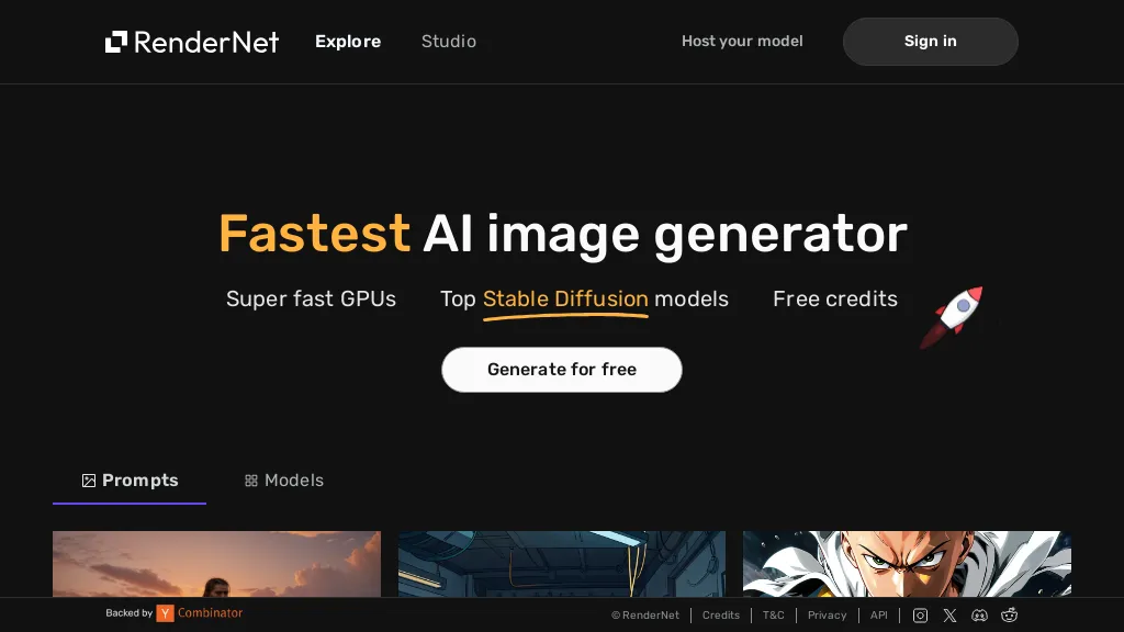 RenderNet AI website