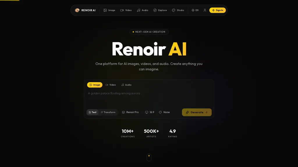Renoir AI AI tool screenshot