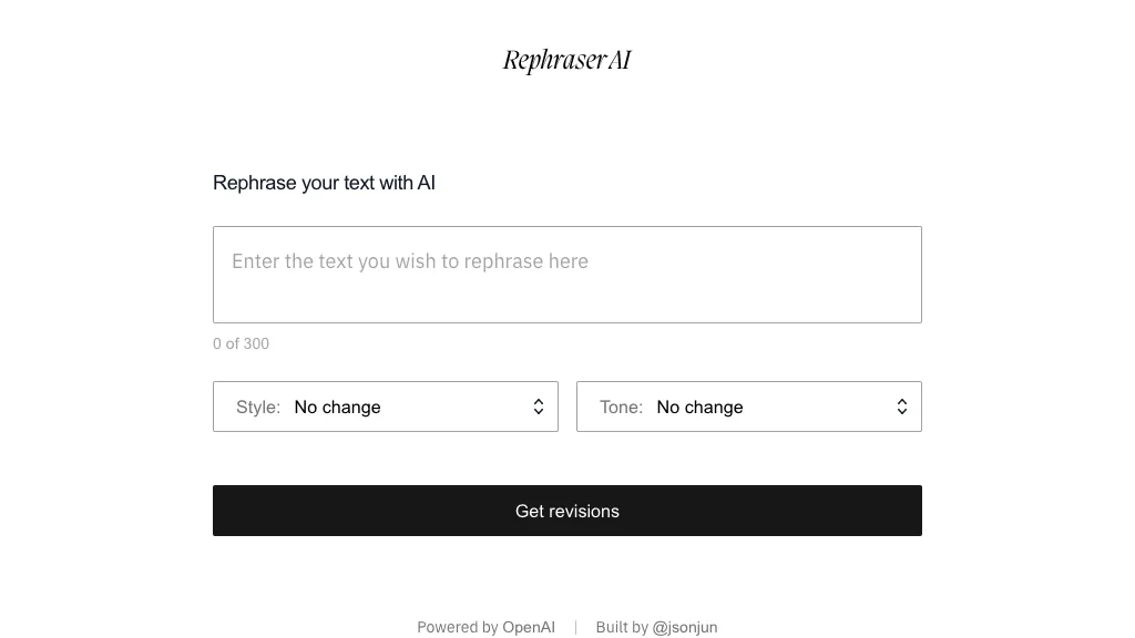 Rephraser AI website
