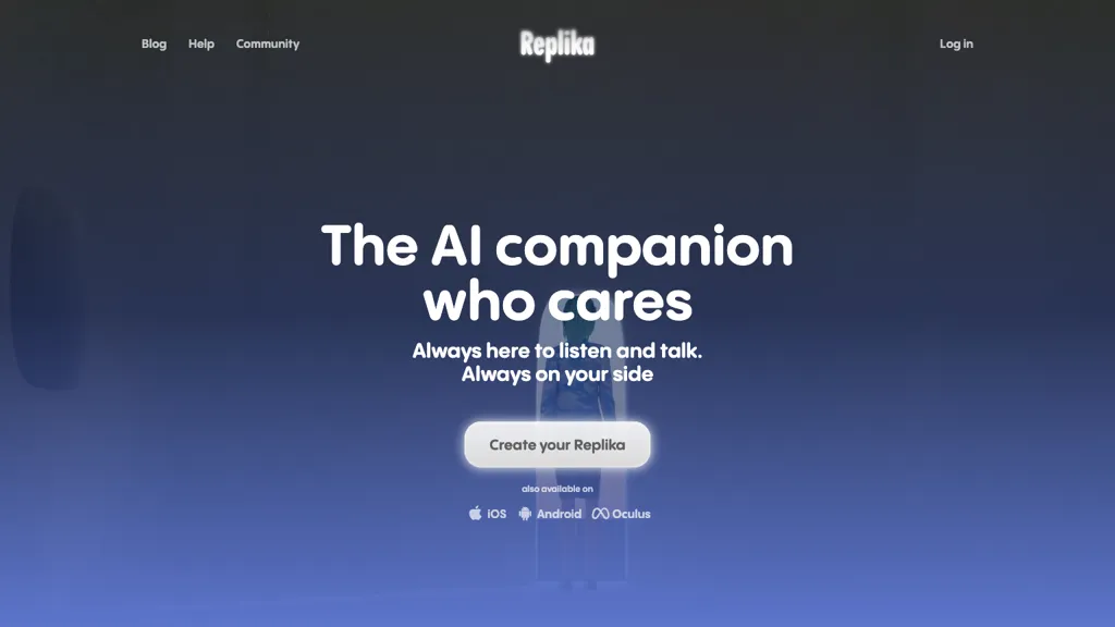 Replika ai AI tool screenshot