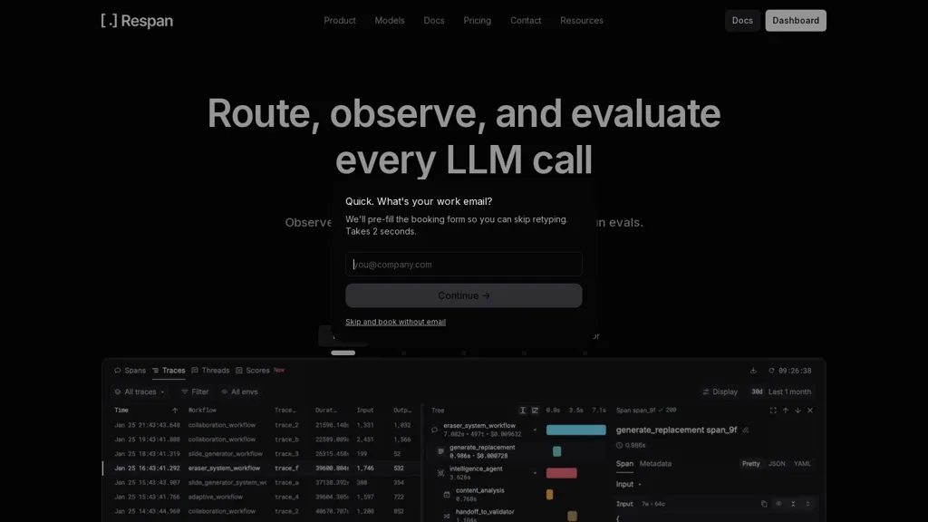 Respan AI AI tool screenshot