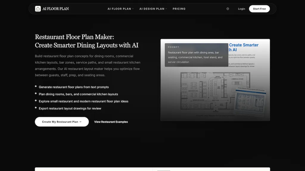 Restaurant Floor Plan- AIAI AI tool screenshot