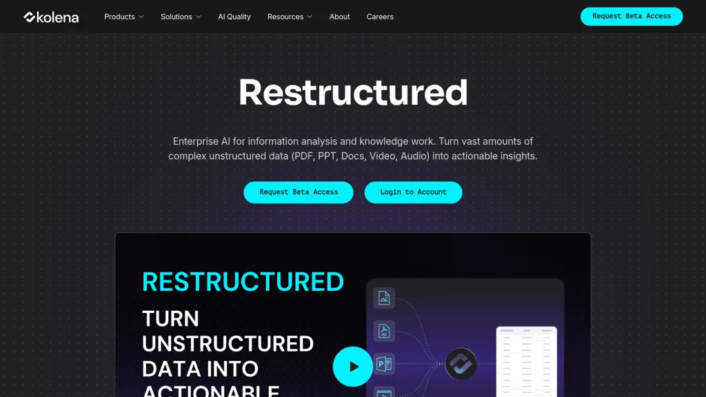 Restructured - Kolena website