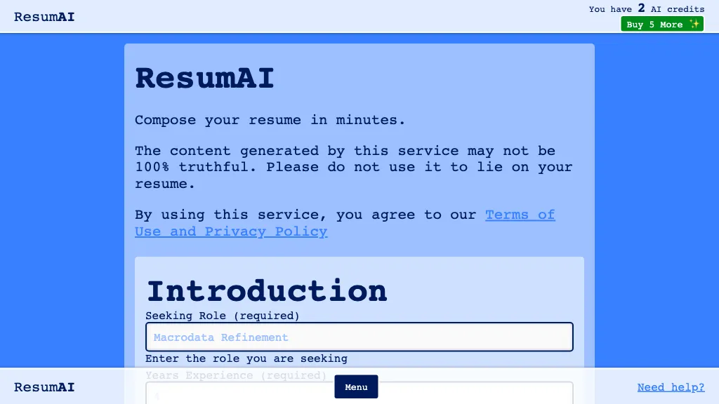 ResumAI website