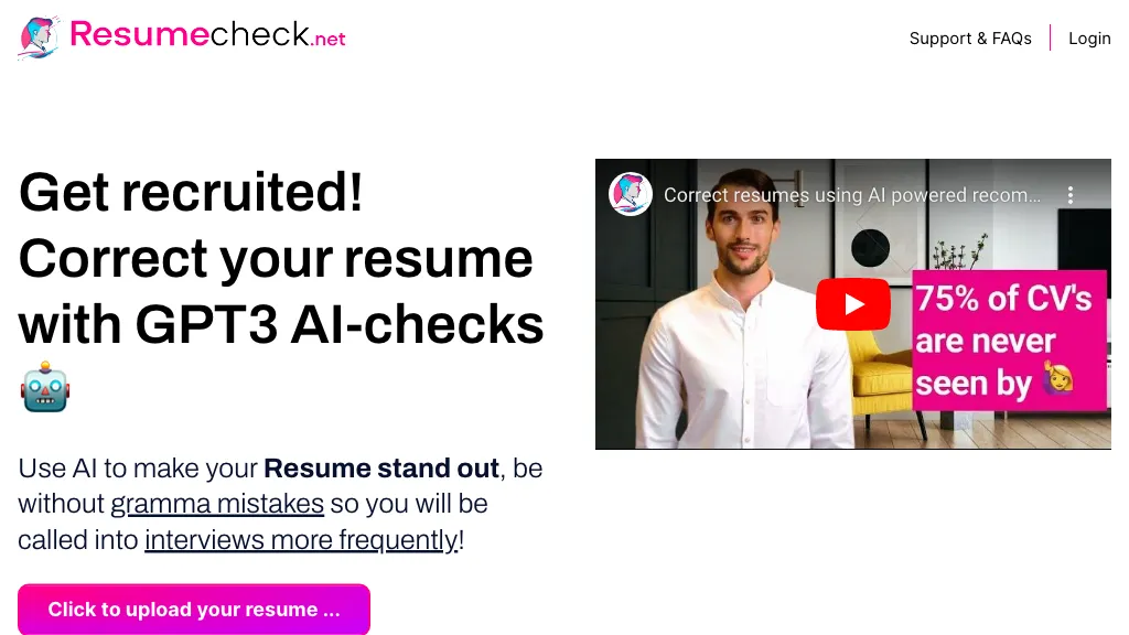 Resume Check website