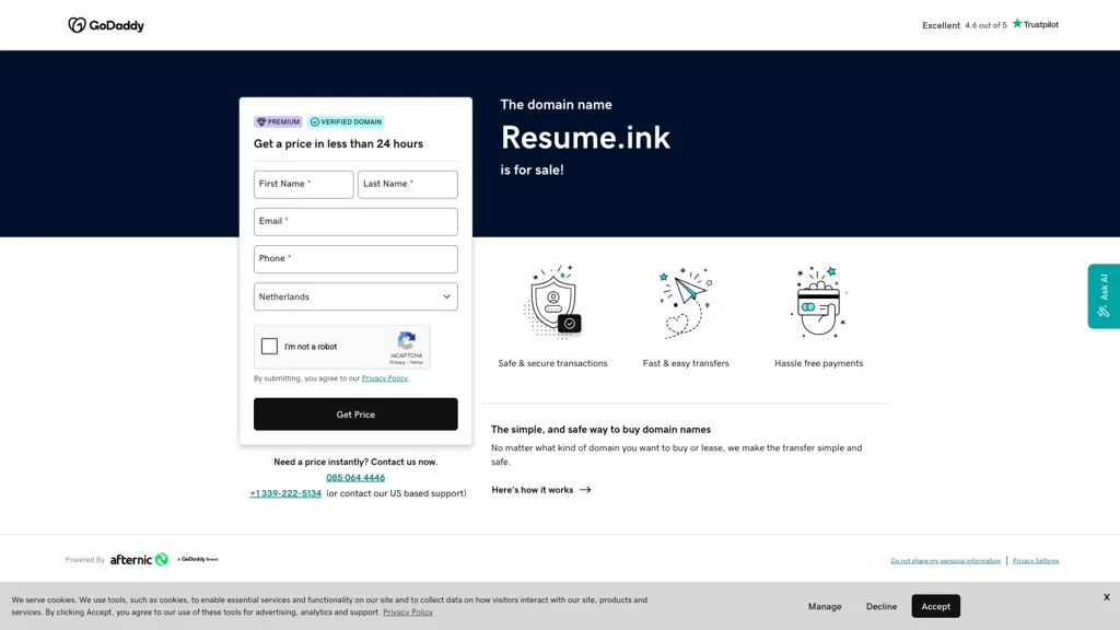 Resume Ink AI tool screenshot