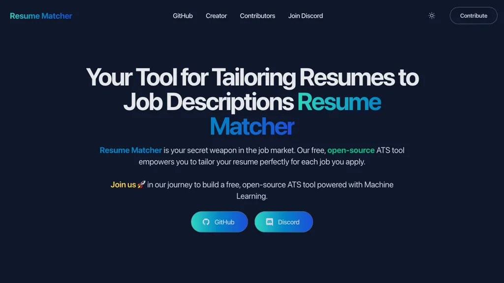 Resume Matcher website
