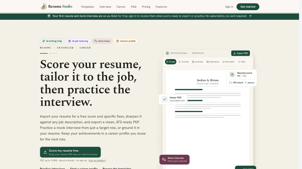 Resume Studio screenshot