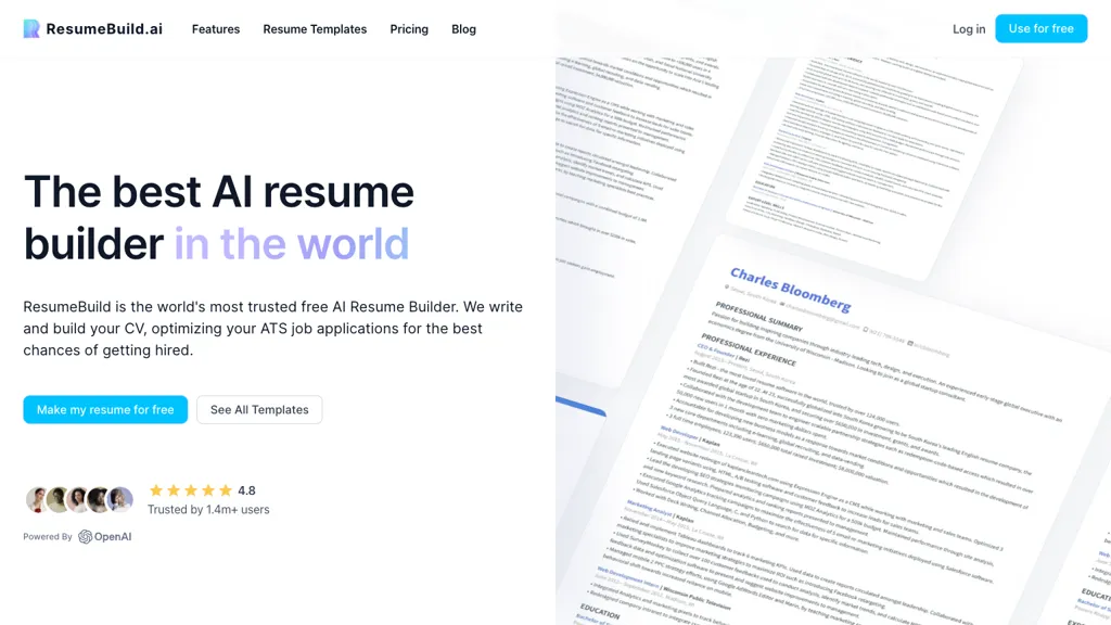 ResumeBuild website
