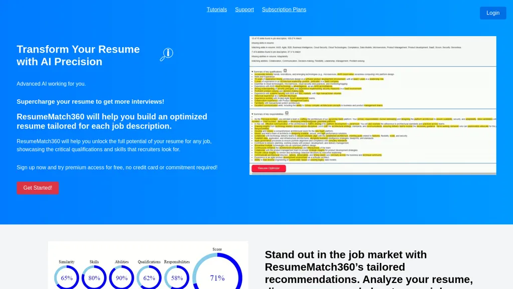 ResumeMatch360 website