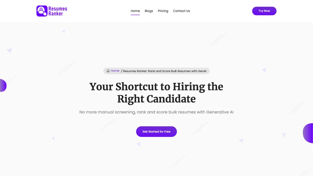 Resumes Ranker website