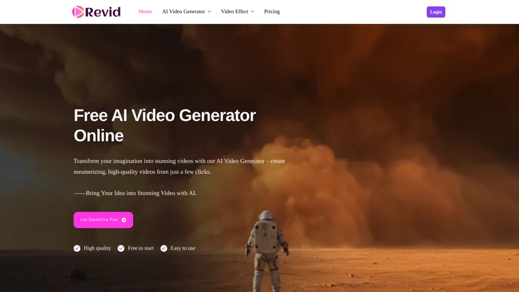Revid AI tool screenshot
