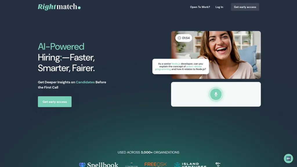 RightMatch Ai website