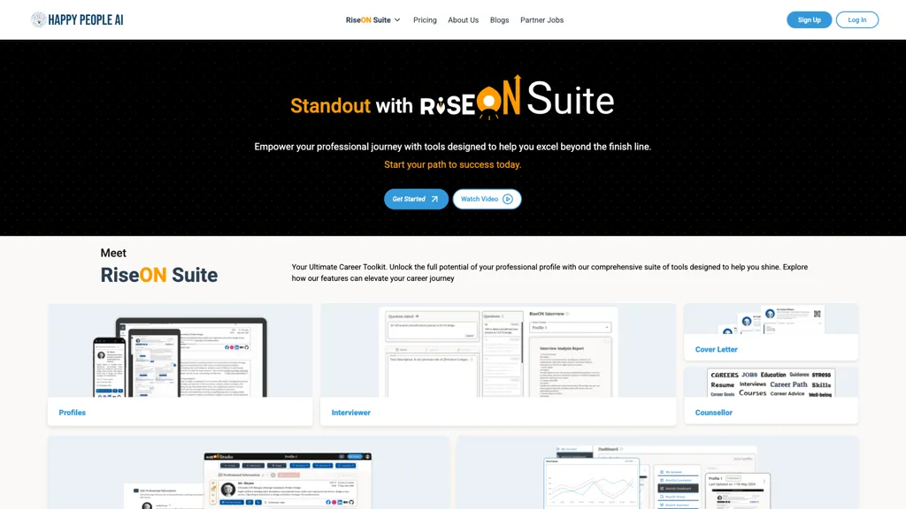 RiseON Suite AI tool screenshot