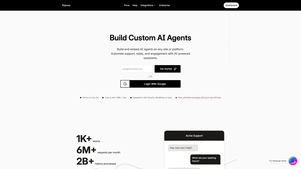Rispose.com AI tool screenshot