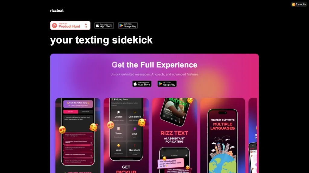 RizzText.com AI tool screenshot