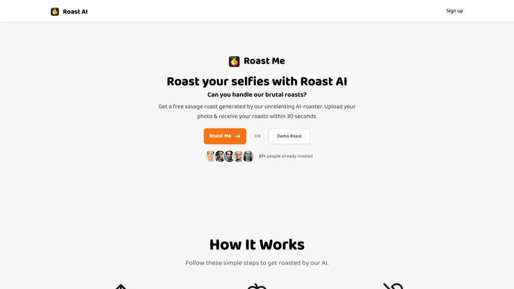 Roast AI website