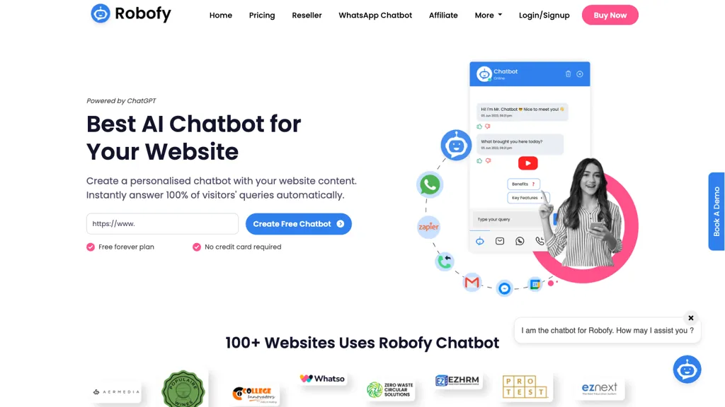 Robofy AI Chatbot website