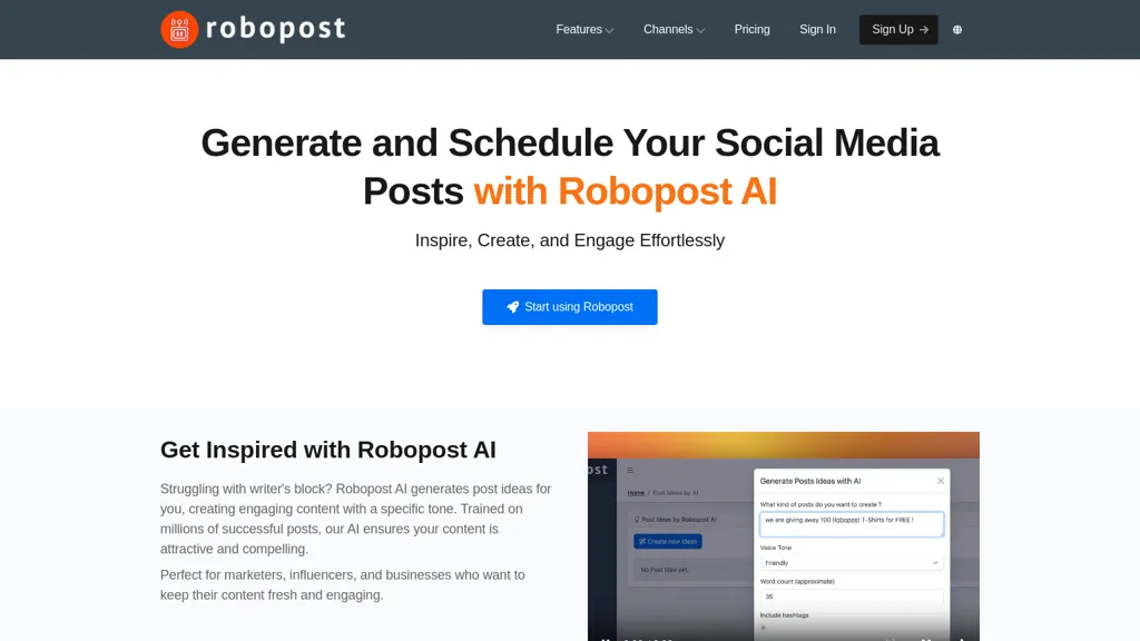 Robopost AI website