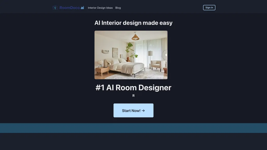 RoomDeco AI website