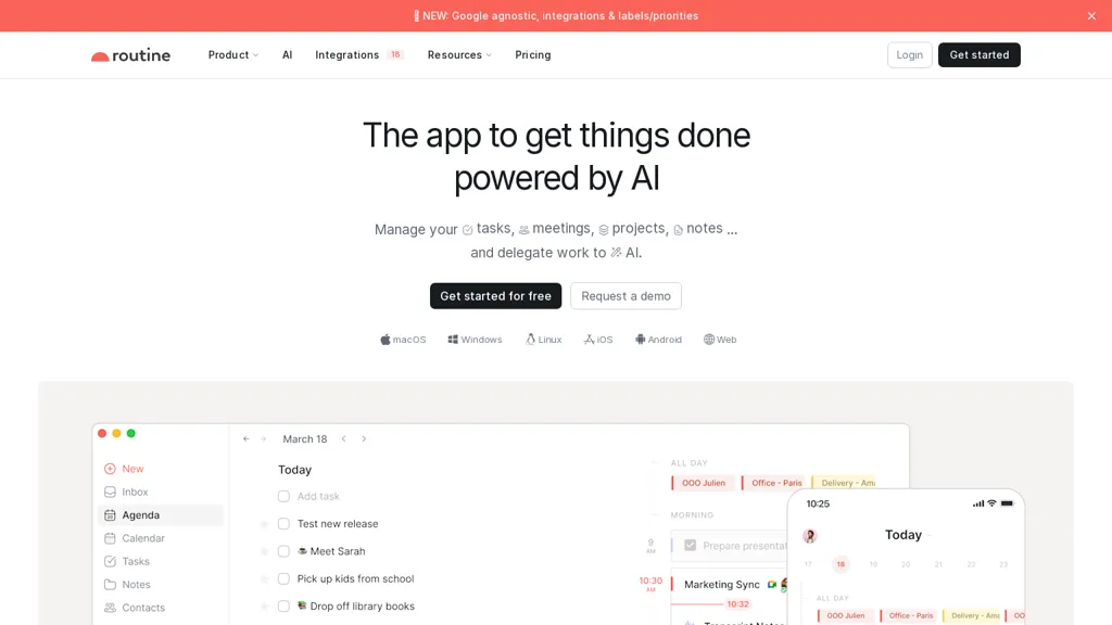 Routine AI tool screenshot