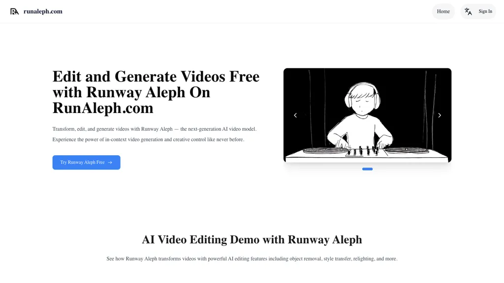 RunAleph.com AI tool screenshot