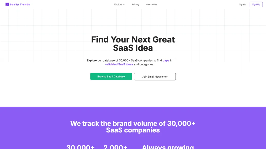 SaaSy Trends AI tool screenshot