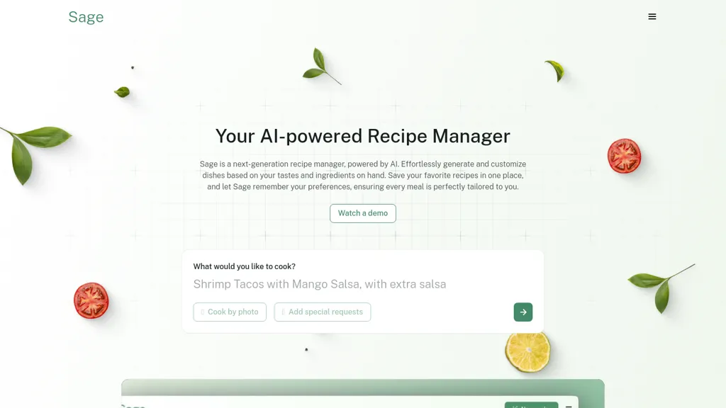 Sage Cooking website