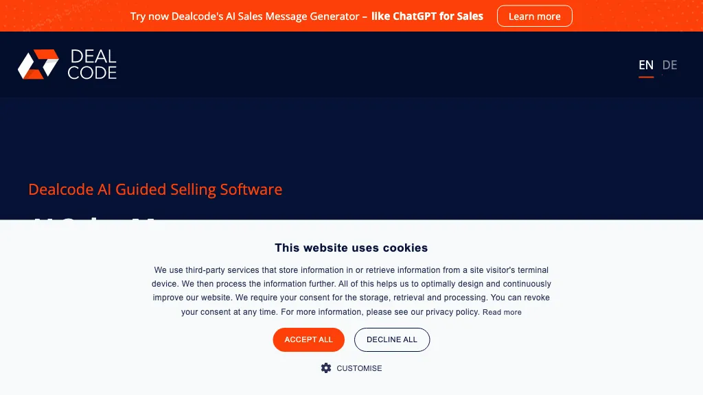 Sales AI message generator website