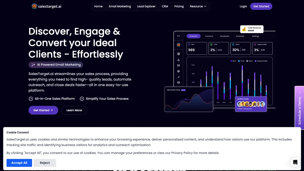 SalesTarget.ai AI tool screenshot
