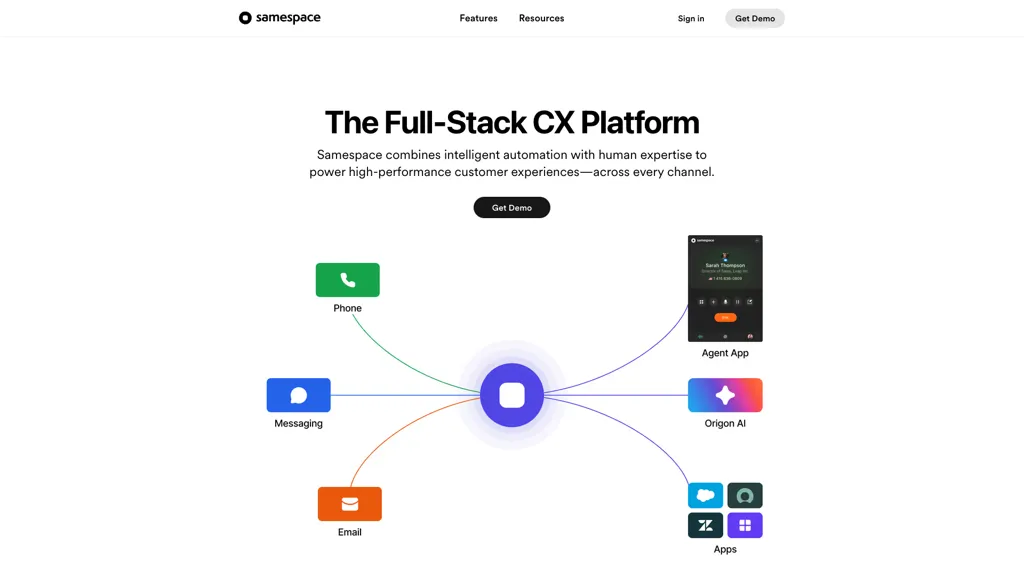 samespace.com AI tool screenshot