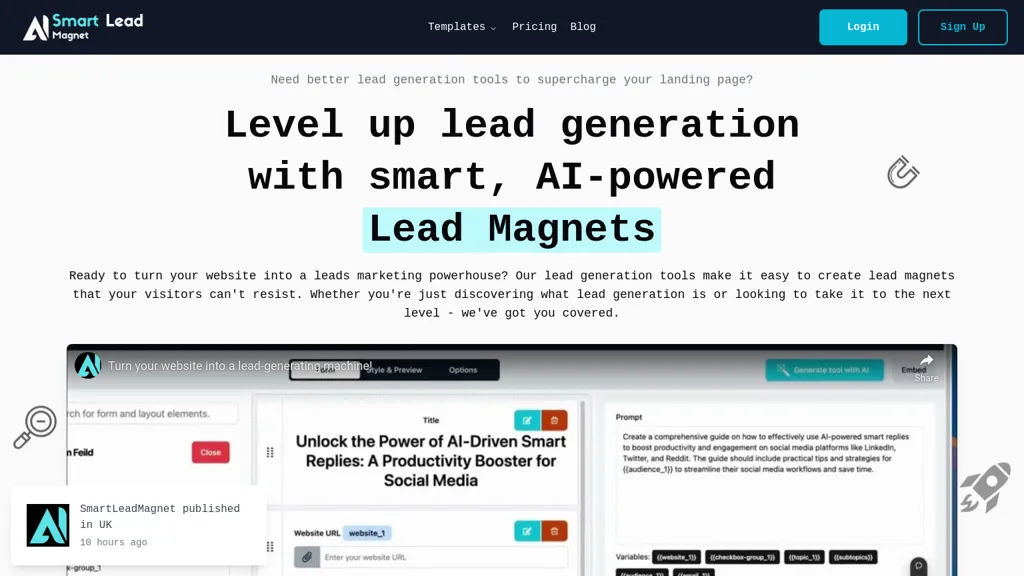 Samrt Lead Magnet website