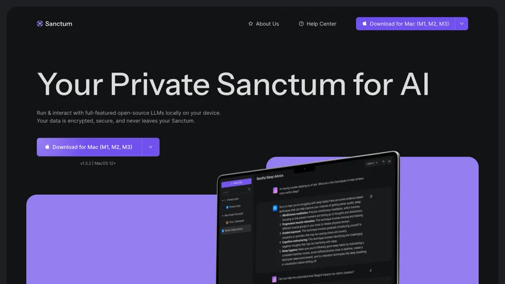 Sanctum AI website