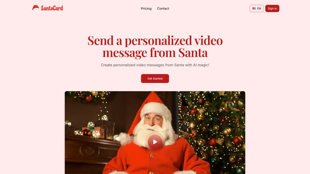 SantaCard AI tool screenshot