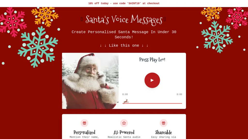 Santas Voice Message website