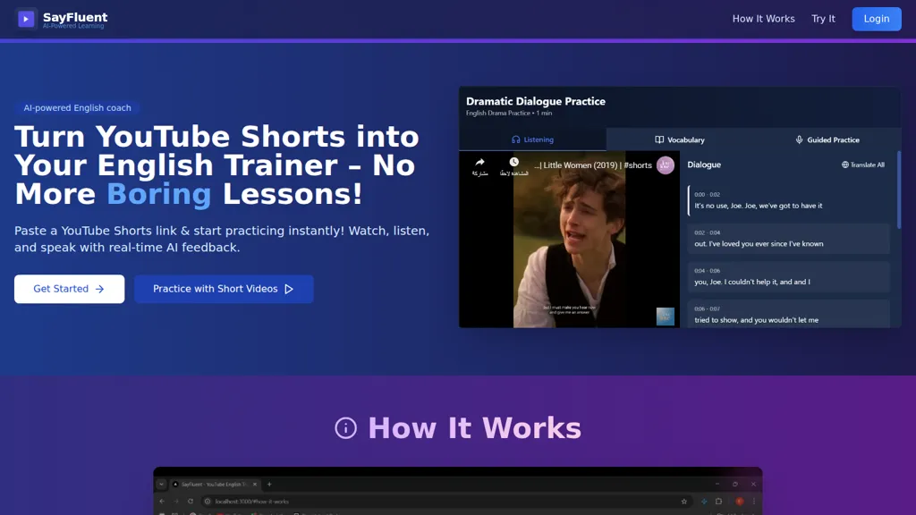 SayFluent AI tool screenshot