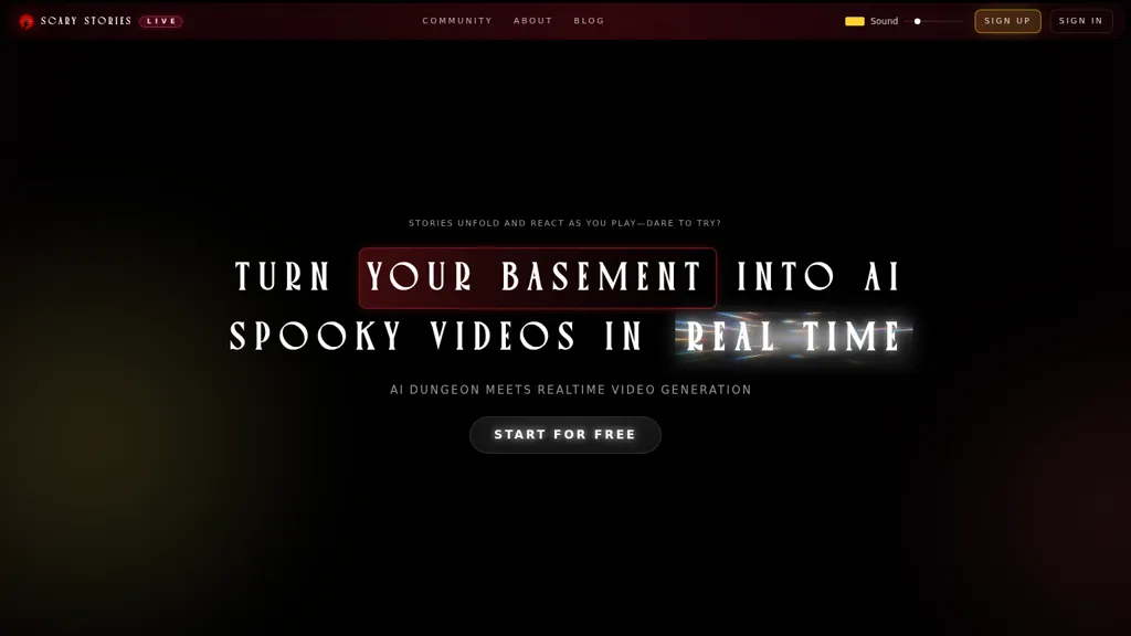 ScaryStories Live AI tool screenshot