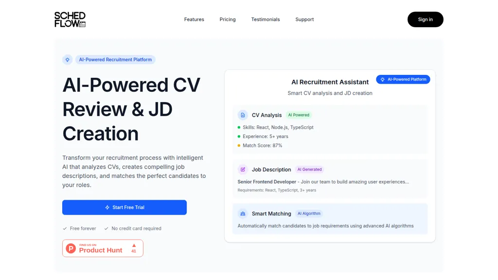 SchedFlow AI tool screenshot