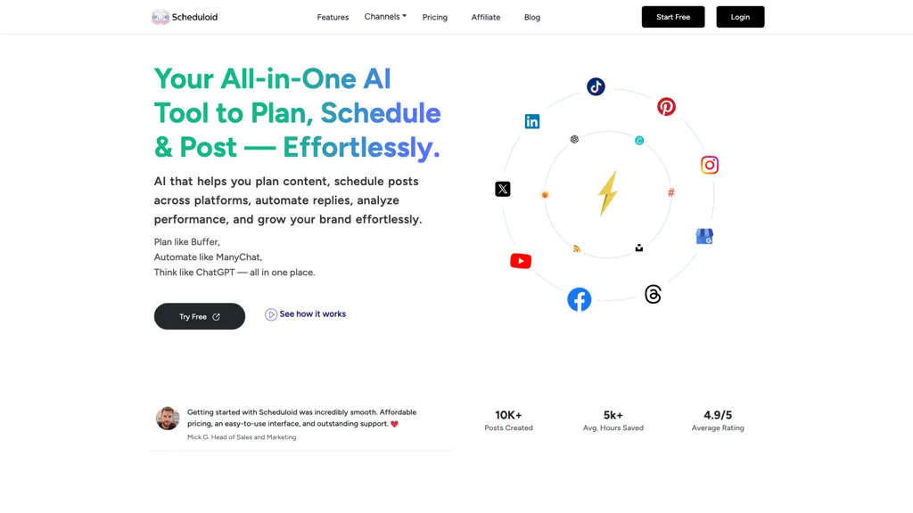 Scheduloid AI tool screenshot