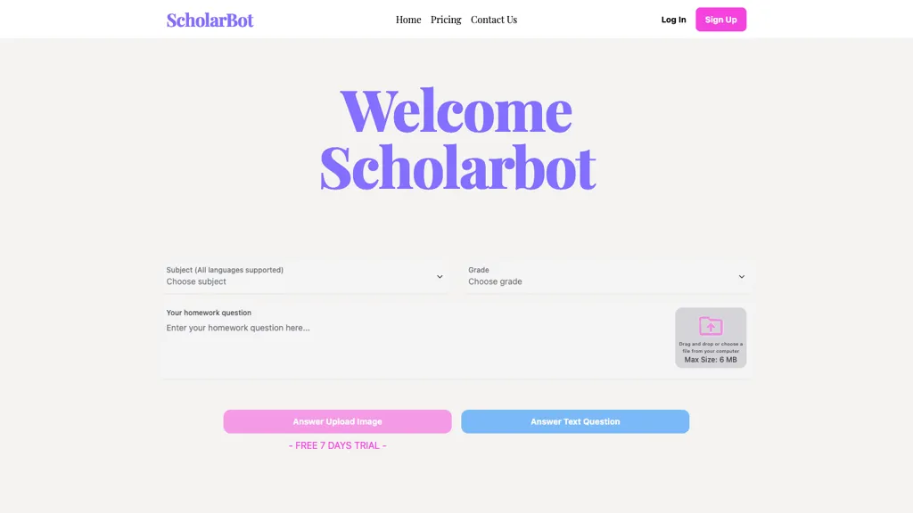 Scholarbot AI website