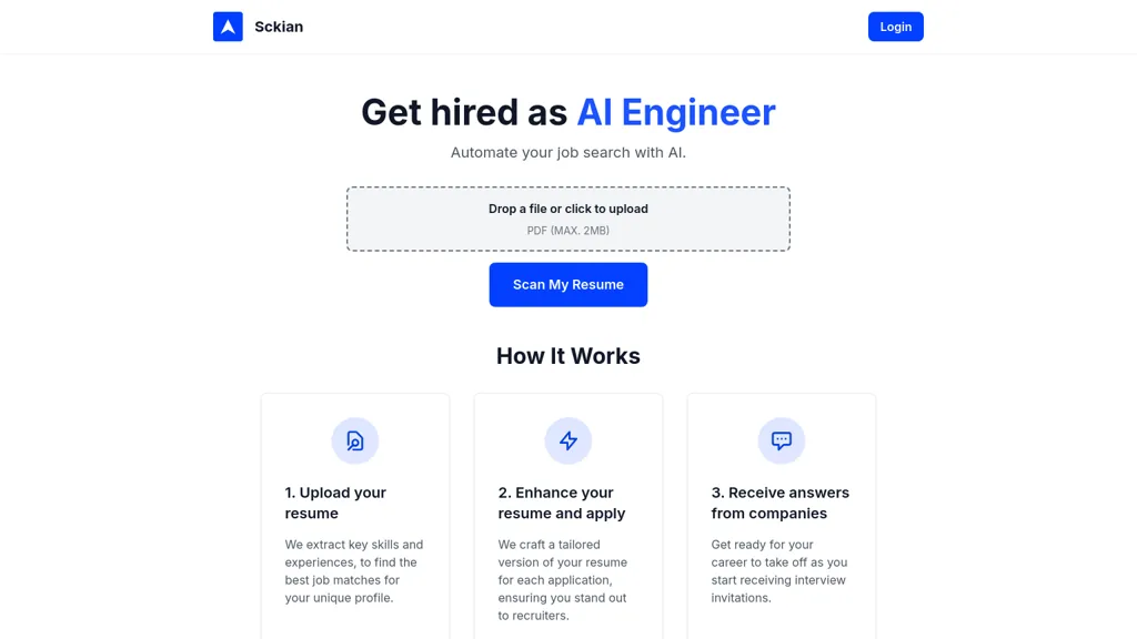 Sckian AI tool screenshot