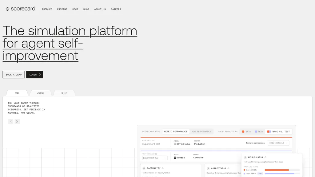 Scorecard AI tool screenshot