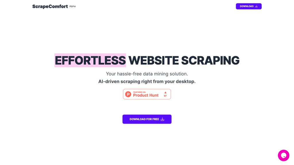 Scrape Comfort website