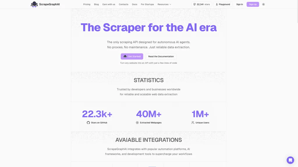ScrapeGraphAI AI tool screenshot