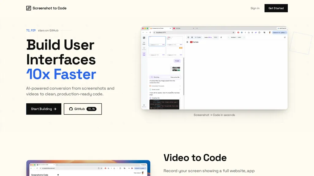 Screenshot-to-Code screenshot