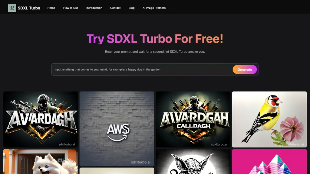 SDXL Turbo Playground website