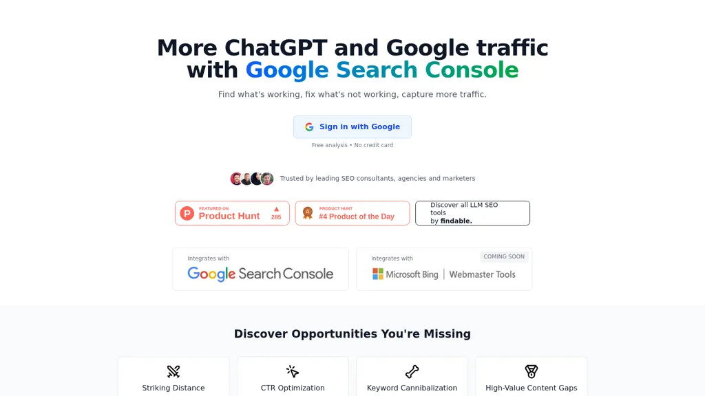 Search Console Audit AI tool screenshot