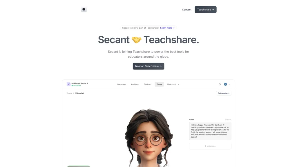 Secant AI tool screenshot